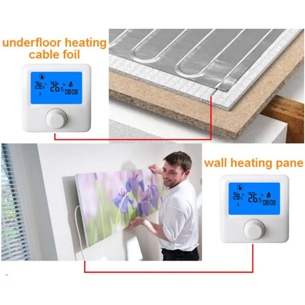 HY06WE WiFI Intelligent Room Thermostat Electric Heating System Temperature Controller Regulator App Controllable Thermostat