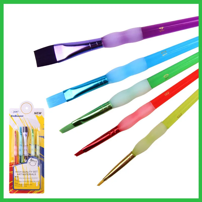 

Разноцветные фотообои 5 шт./компл. кисть-ручка художественные кисти Детские художественные принадлежности акварель, акрил, искусство