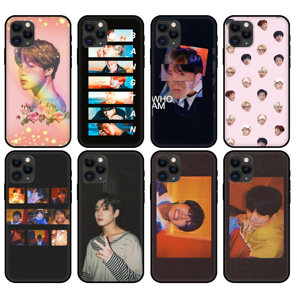 Черный чехол из ТПУ для iphone 5 5s se 2020 6 6s 7 8 plus x 10 XR XS 11 12 mini pro MAX задняя крышка KPOP Jin SUGA