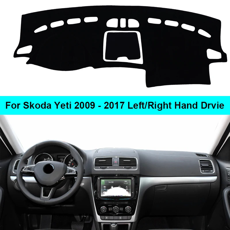 

2-слойная накладка на приборную панель автомобиля, ковер, накидка для Skoda Yeti 2009-2015, 2016, 2017 LHD, солнцезащитный козырек, ковер, приборная панель, козырек от солнца