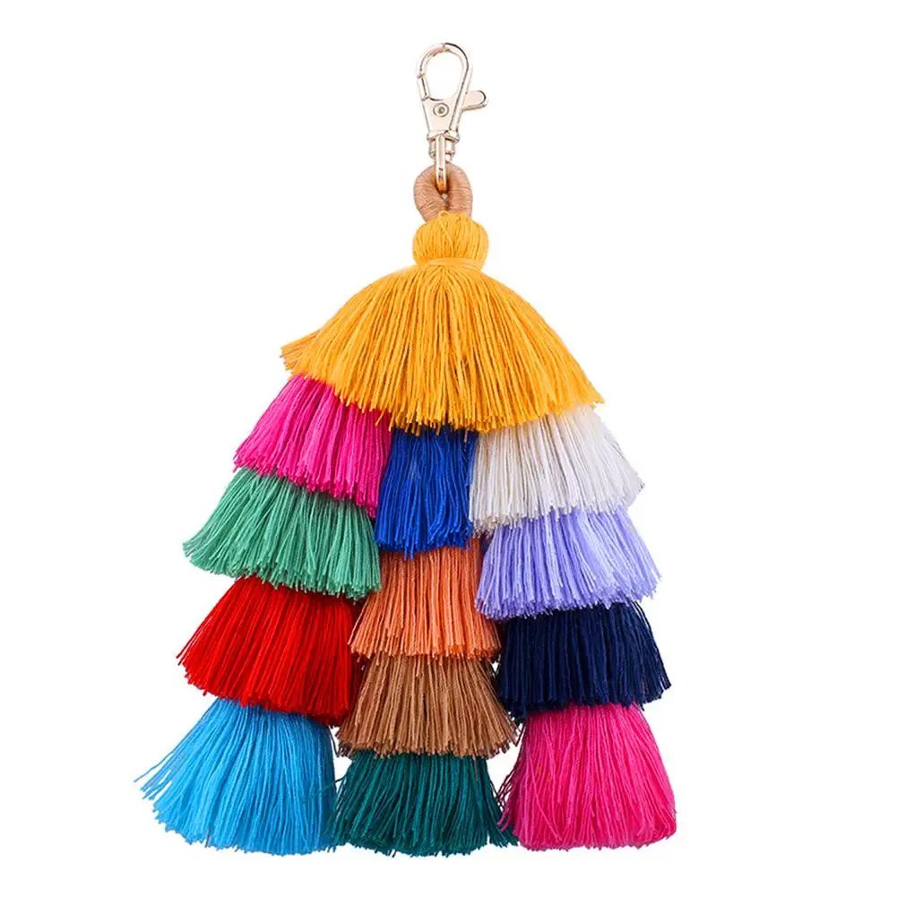 Самодельный брелок красочный Boho Pom Кисточки Из ПФЛ сумка Шарм брелок