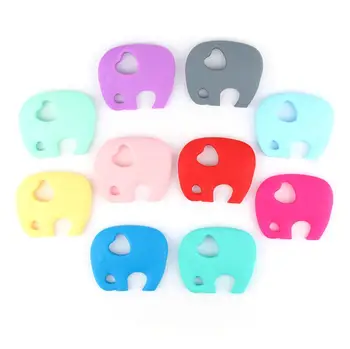 

TYRY.HU 1Pcs Food Grade Silicone Teether Elephant Baby Teether Safe Teething Beads Baby Animal Mordedor Toys Necklace Pendant