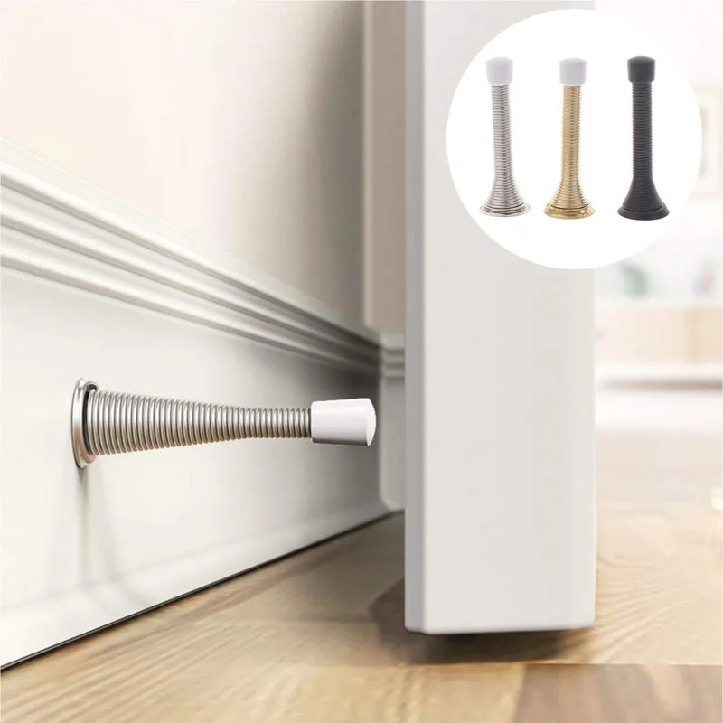 

1Pc Hot Sale Spring Door Stopper Floor Elasticity Damper Buffer Protect Doors & Wall Practical Furniture Hardware Accessories