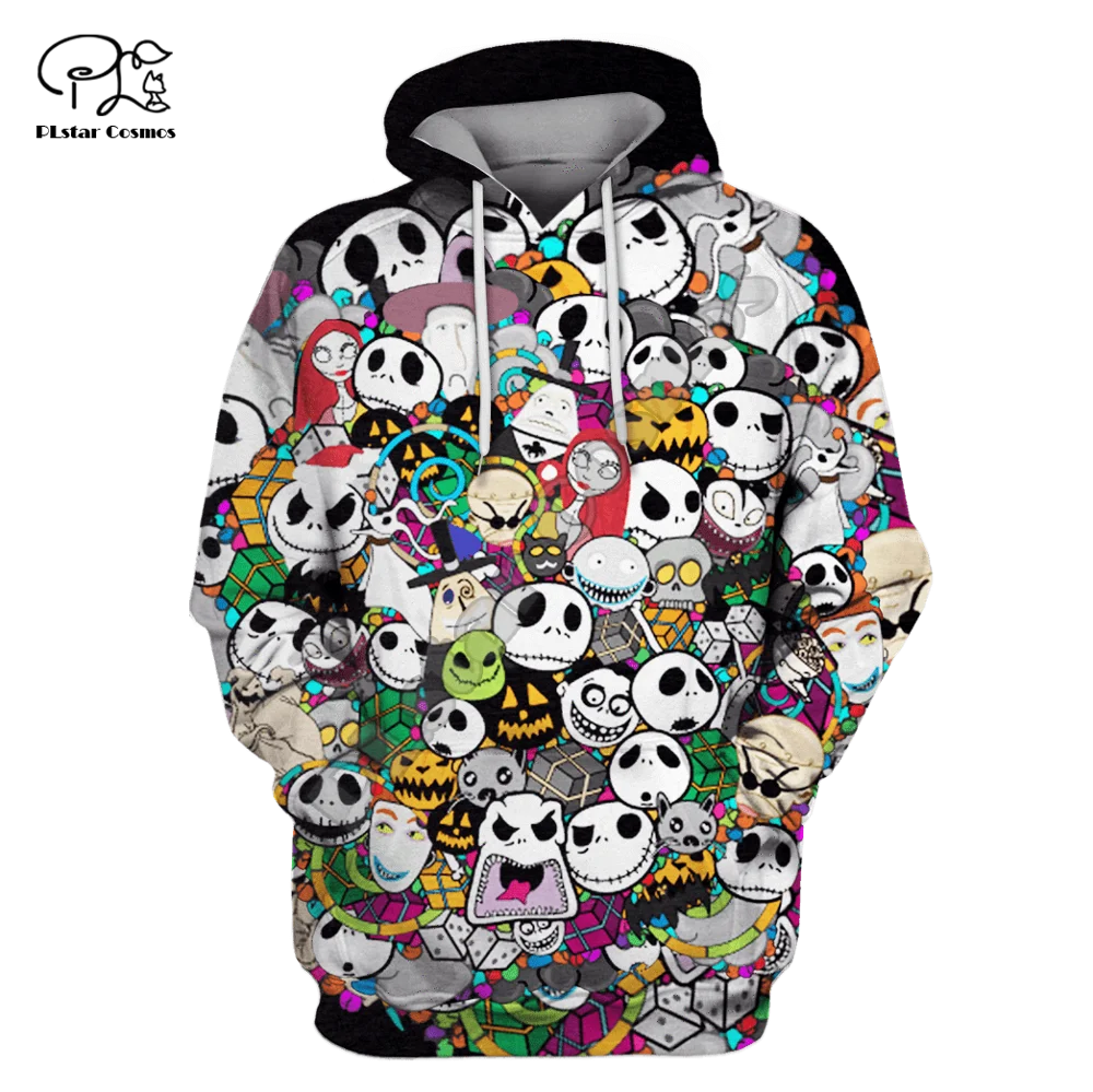 

Men Women Merry Christmas gift Halloween Print 3D Hoodies Funny Santa Jack collage Sweatshirt zipper jacket pullover