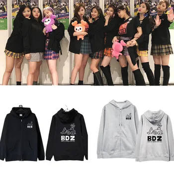 

Kpop TWICE BDZ Album Zipper Hoodie NaYeon JungYeon Momo Loose Hooded Pullover Printed Long Sleeve Sweatshirts WY823