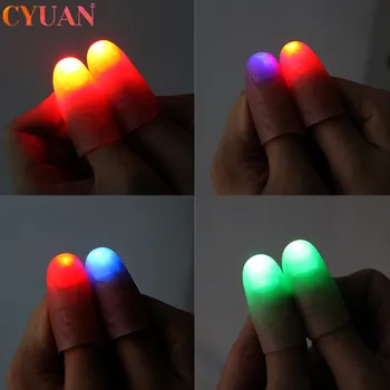 

2pcs Led Light up Flashing Thumbs Halloween Luminous Toy Trick Props Light up Glowing Fingers Halloween Party Kids Children Gift