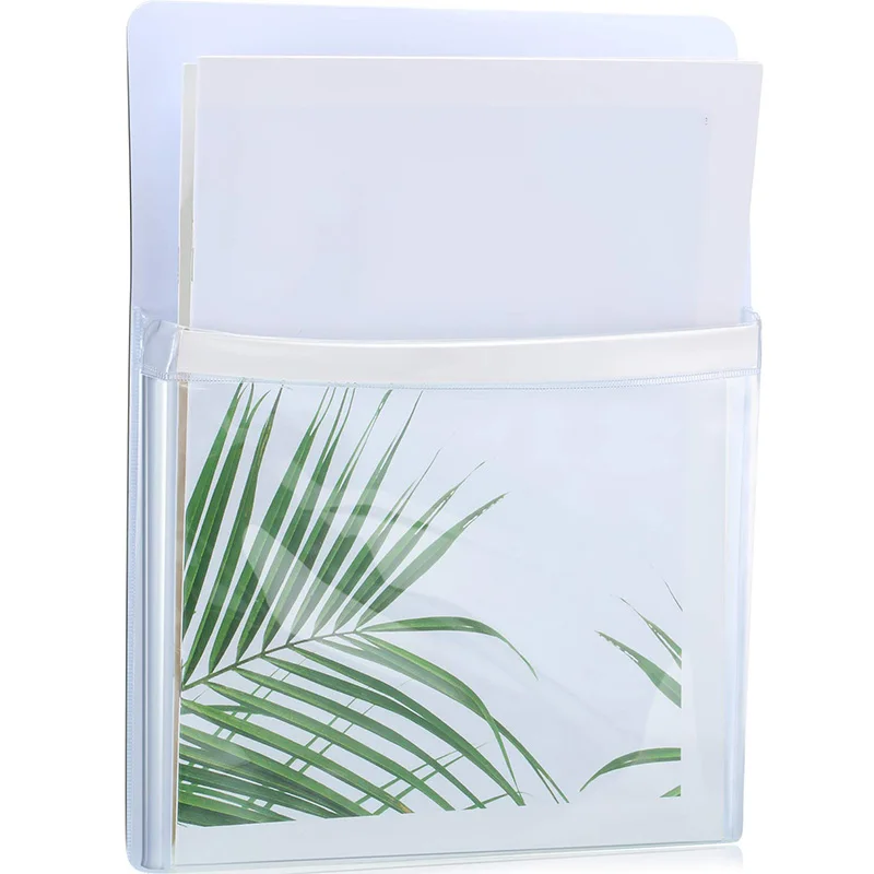 

2 Pieces Magnetic Pencil Holder, Plastic Magnetic File Holder for Notebooks, Letter, Pen, Markers, Good for Class Whiteboard, Of
