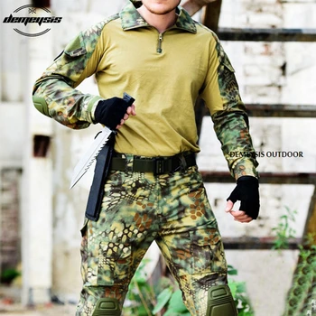 

Outdoor Sports Hunting Suits Military Airsoft Combat Uniform Army Training Clothing Army Tactical Suits with Elbow & Knee Pads