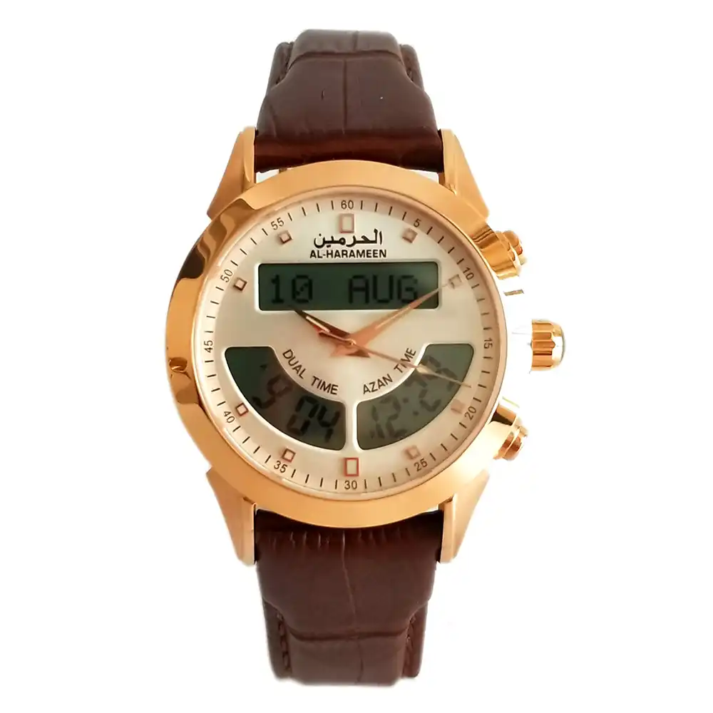 muslim azan watch al harameen fajr time wristwatch 6102 wa-10b