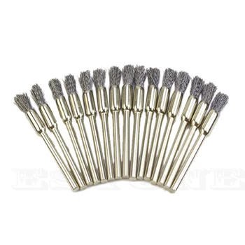 

15x Steel Pencil Wire Wheel Cup Brushes Accessories for Polished Rotary Tool Kit N1HF