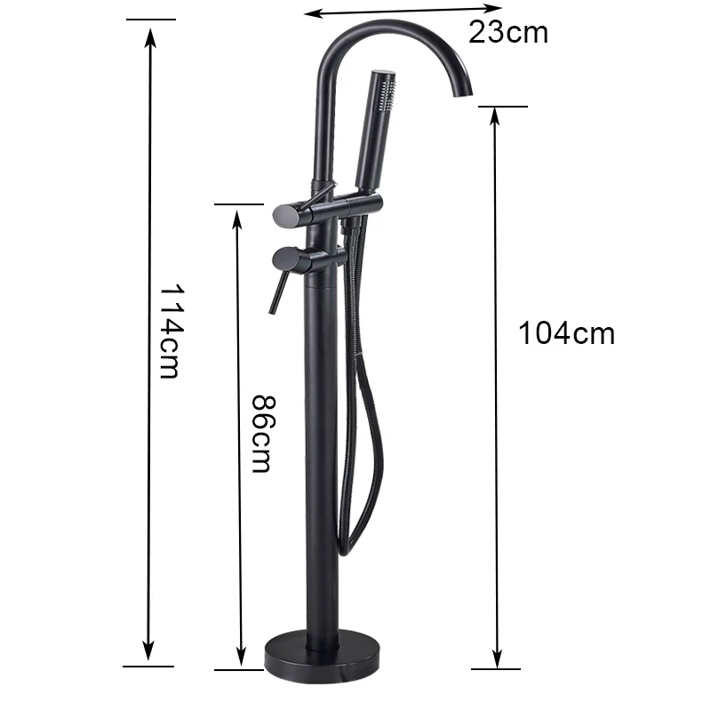 Floor Mounted Chrome Bath Tub Faucet Clawfoot Free Standing Bath Mixer Tap with Handshower Single Lever Bathtub Faucet bathroom faucet bathroom shower faucet set