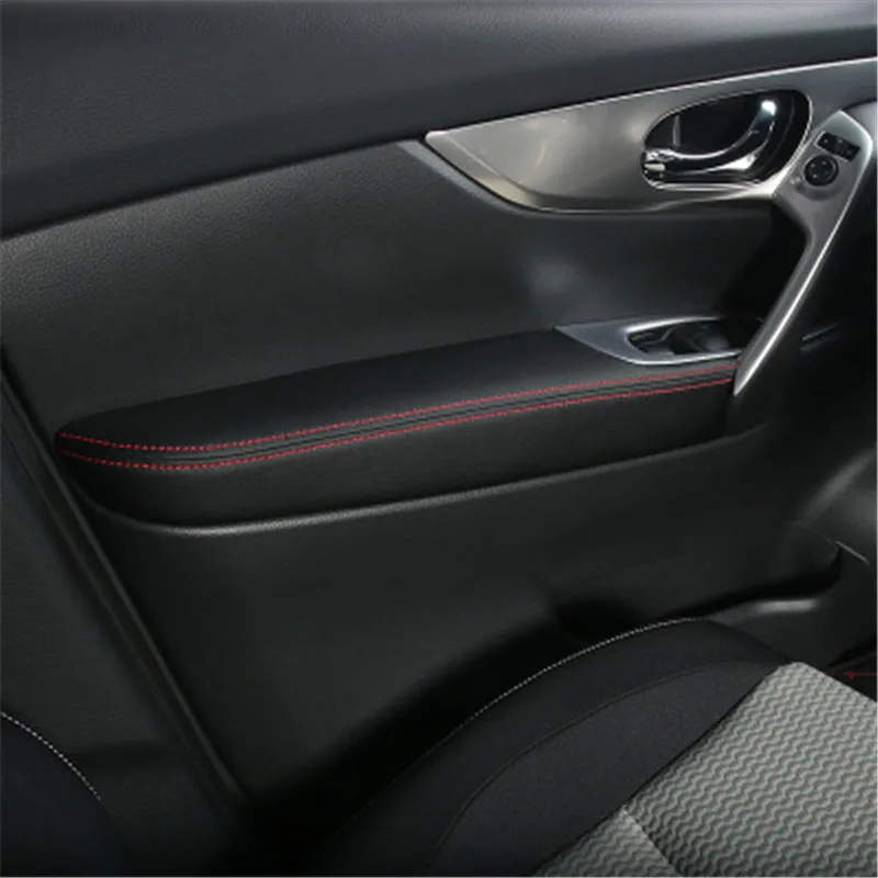 

Interior PU leather Door Armrest Surface Cover For Nissan Qashqai J11 2016 2017 2018 2019 Trim Sticker Panel Guards Car Styling