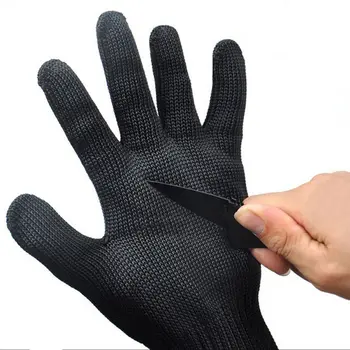 

1Pair Stainless Steel Wire Safety Works Anti-Slash Cut Proof Elastic Gloves