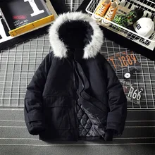 MOOWNUC мужские Новые мужские толстые парки куртки мужские однотонные пальто зимнее теплое меховое пальто с капюшоном верхняя одежда