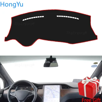 

Car Dashboard Avoid Light Pad Instrument Platform Desk Cover Mats Carpets for Tesla model X P90D 75D 90D 100D