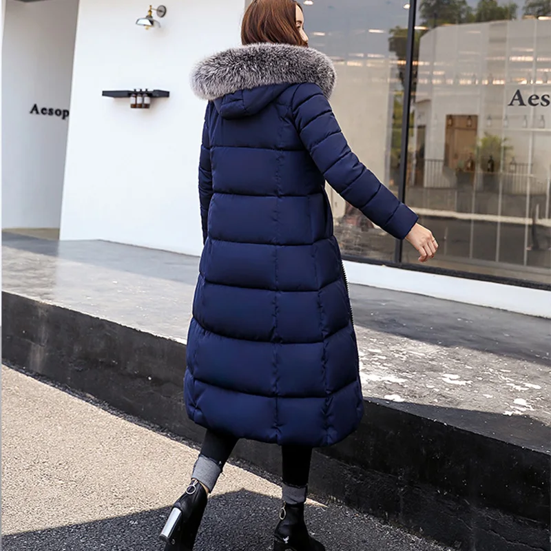 Bread Style Long Women Parkas Slim Fashion Hoodie Plus Size Female Coat