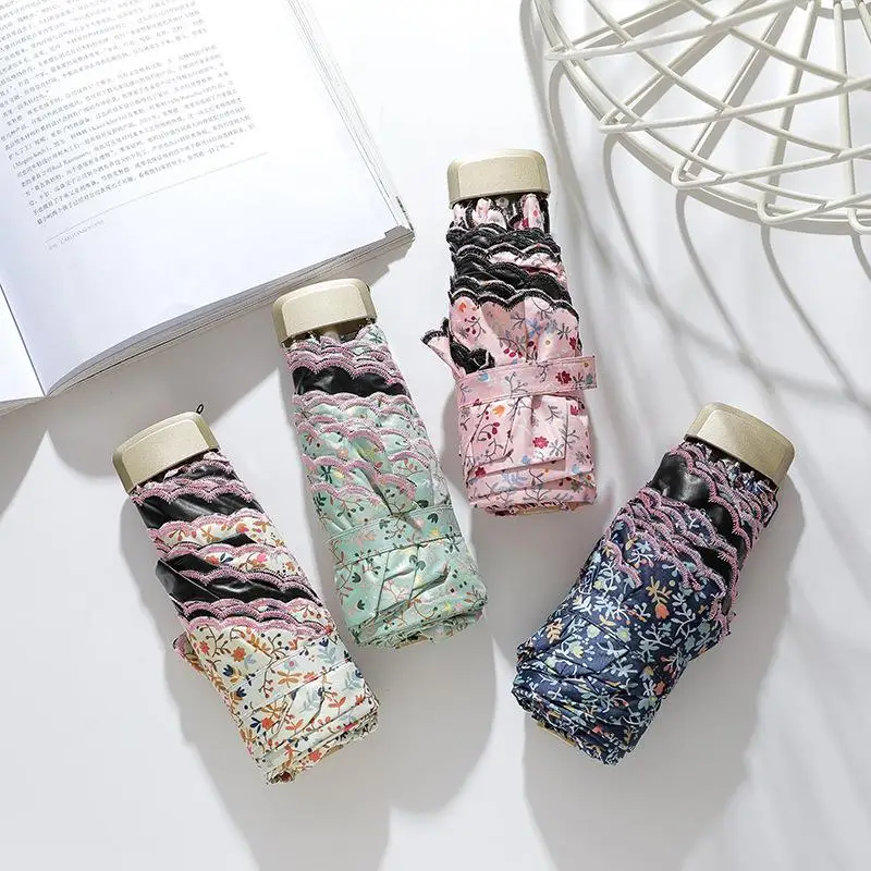 

Sunny Rain Anti-Uv Paraguas Sunny Umbrella Girl Mini Pocket Cute Parasol 3 Folding Umbrellas Portable Travel Umbrellas Parapluie