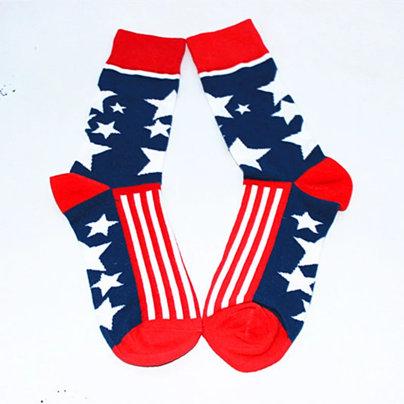 1 pair men socks combed cotton cartoon animal penguin rhinoceros parrot cactus stars geometric novelty funny socks
