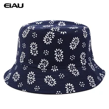 Женская Рыбацкая шляпа в стиле ретро с цветочным принтом, женская летняя кепка с защитой от ультрафиолета, Повседневная Двусторонняя Кепка От Солнца