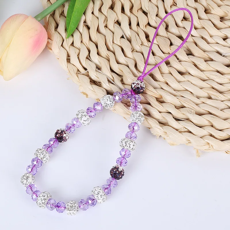 Shellnail Mobile Phone Lanyard Short Hand Strap for Key USB Diamond Bracelet Phone Case Flower Pendant DIY Tassel Phone Straps