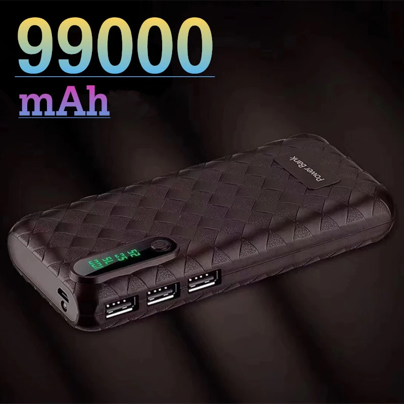 10000 mah Mobile power bank 99000mAh mobile power bank outdoor travel charger mobile phone external battery digital display LED lighting samsung battery pack