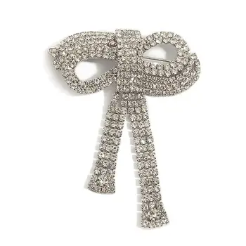 

Women Girl Hollow Bowknot Alloy Hair Clip Glitter Rhinestone Jewelry Frog Bobby Pin Banquet Wedding Ponytail Decorative Barrette