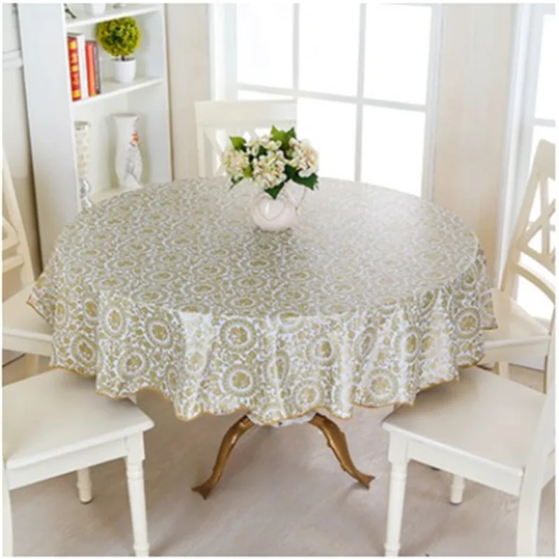 Цветочный стиль круглая скатерть пасторальная ПВХ пластиковая кухонная