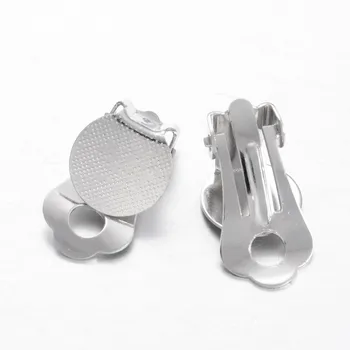 

20Pcs Flat Round Tray Brass Clip-on Earring Components Earrings Jewelry Making