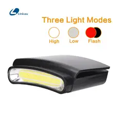 COB светодиодный, белая шапка с фонариком, Головной фонарь для велоспорта, пешего туризма, кемпинга, головной светильник с батареей