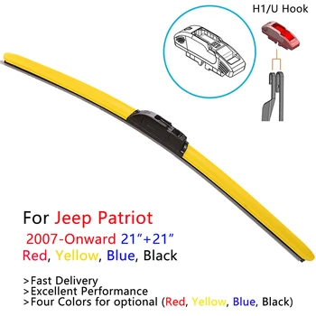 

HESITE Colorful Hybrid Wiper Blades For Jeep Patriot Accessories 2008 2014 2015 2016 2Pcs 21" Red Blue Yellow Windshield Wipers