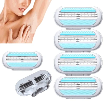

4Pcs Female 3-Blades Shaving Heads Skin Razor Care Body Hair Trimmer Hair Removal Accessories Hot