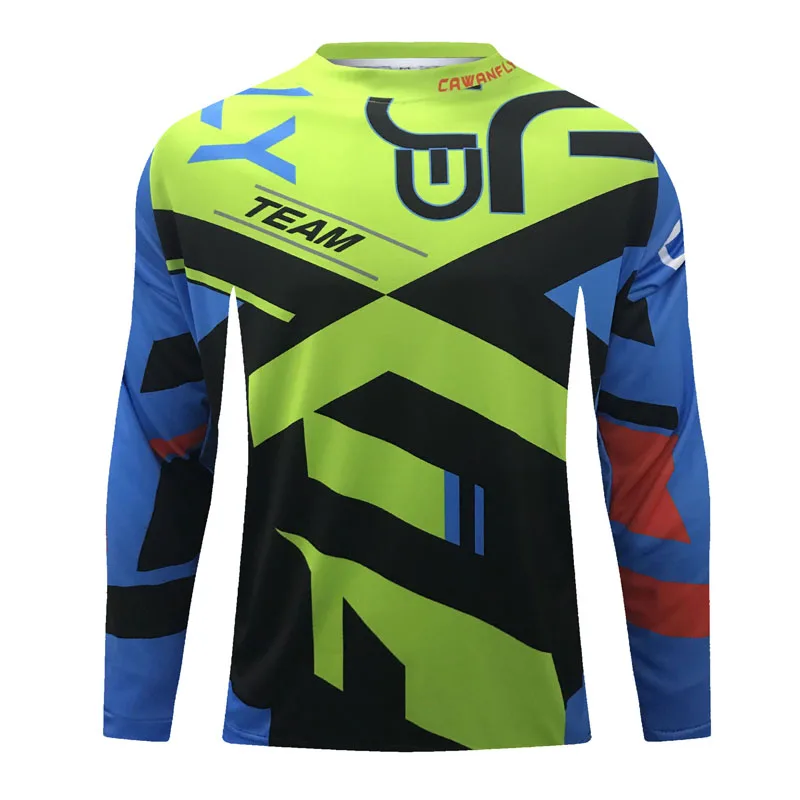 Серый CWF мотокросса Джерси Майо ciclismo hombre dh Горные Джерси внедорожные горные с длинным рукавом mtb Джерси гонки mx Джерси - Цвет: Серый