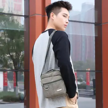 

New Fashion Handbags Multi-function Men Simple Solid Color Shoulder Satchel Pack Canvas Outdoor Casual Crossbody Bag