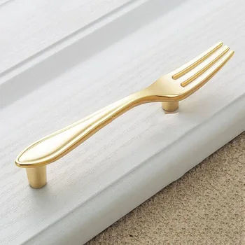Creative Fashion Zinc Alloy Cabinet Handles Kitchen Spoon Fork Knife Cupboard Handles Drawer Knobs Novelty Furniture Handles