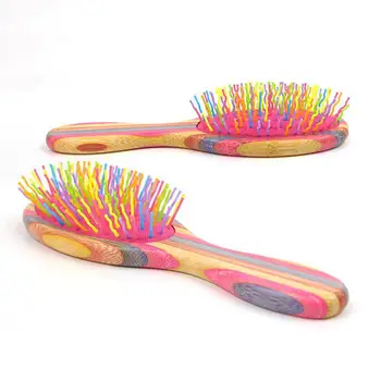 

Coloful Bamboo Massage Hair Comb Useful Air Cushion Massage Comb Anti-static Roller Hair Comb for Daily Use