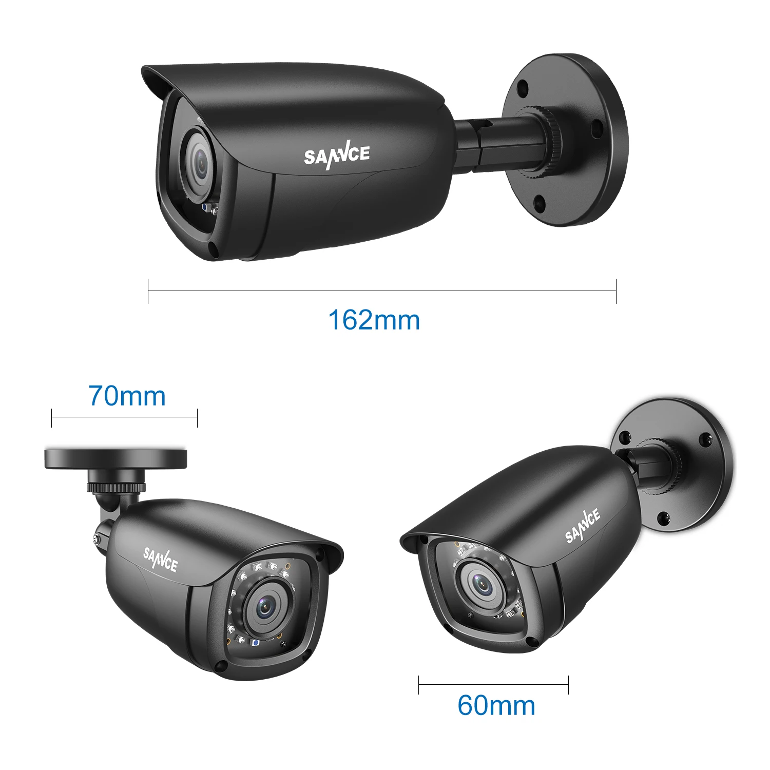 SANNCE 2 шт 2.0MP 1080P TVI Камера Безопасности s Крытый Открытый ИК ночного видения CCTV камера видеонаблюдения с кабелем BNC