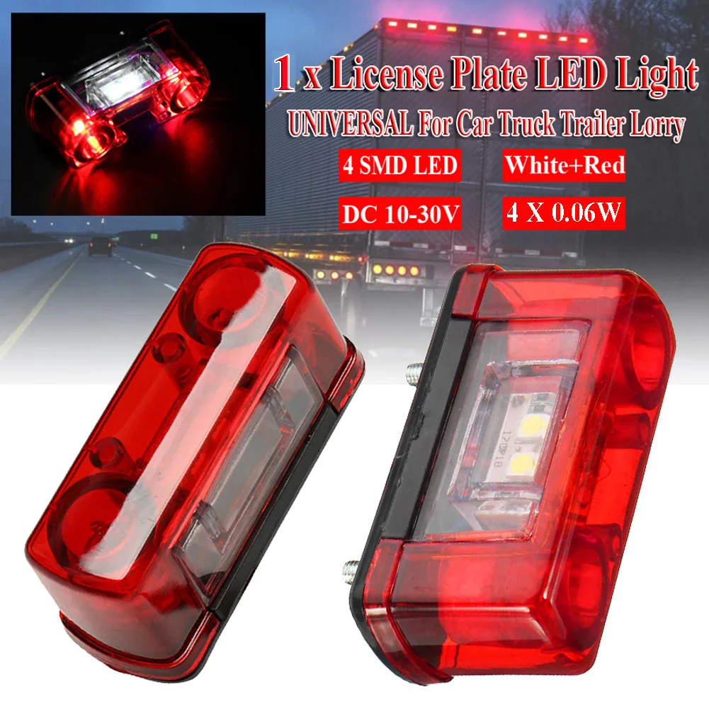 

1Pc 12v 24v Car License Number Plate Light waterproof Lamp Universal Led License Plate Car Truck Trailer Lorry Rear Tail Light