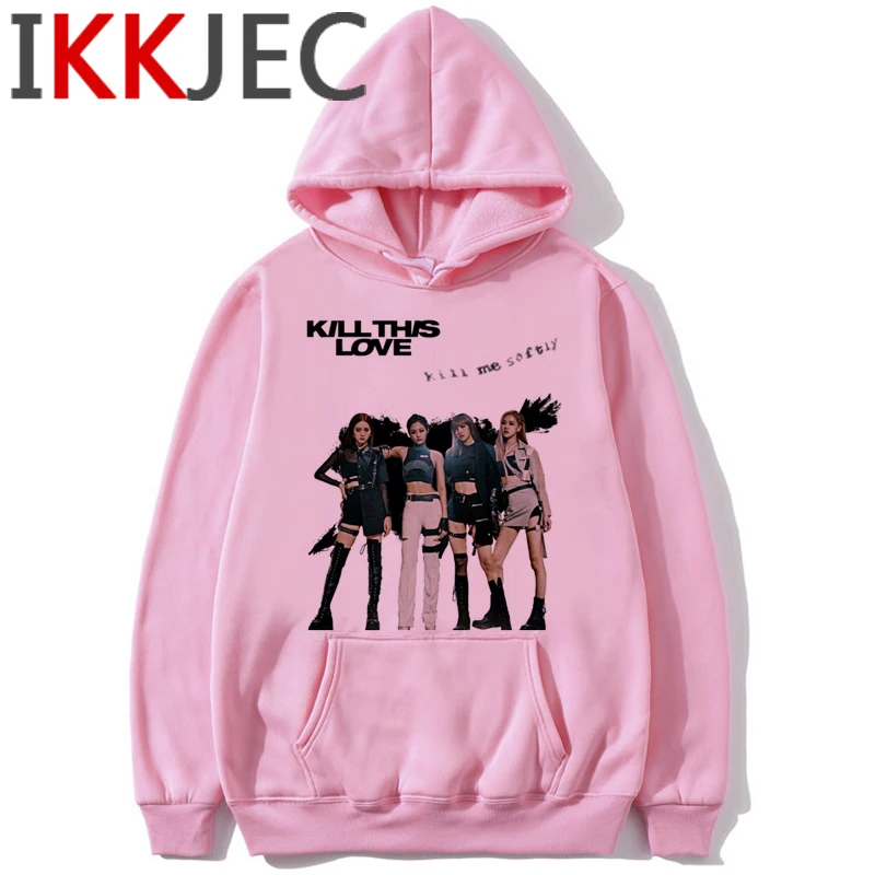 Черно-розовый в вашем районе Harajuku толстовки женские Ullzang Kill This Love Album K-pop Толстовка Jisoo Дженни Лиза Роза толстовка женская - Цвет: 1868