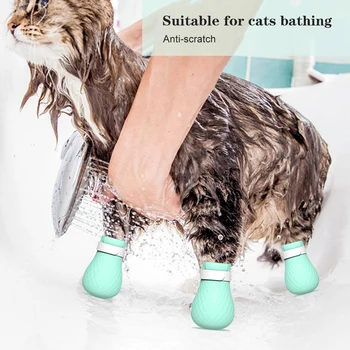 

New 4PCS/Set Adjustable Pet Cat Claw Cover Cut Nails Foot Cover Pet Paw Protector for Anti-Scratch Cat Shoes Boots Cat Paw Cover
