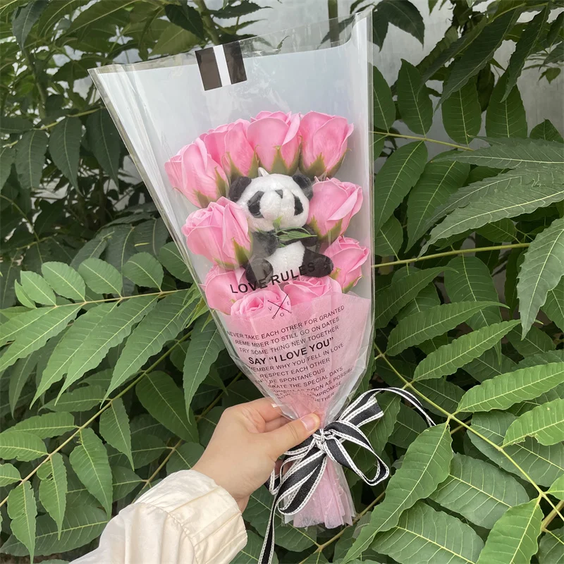 Customized graduation plush bear for her 2020 I love you gift Box Panda 12" 
