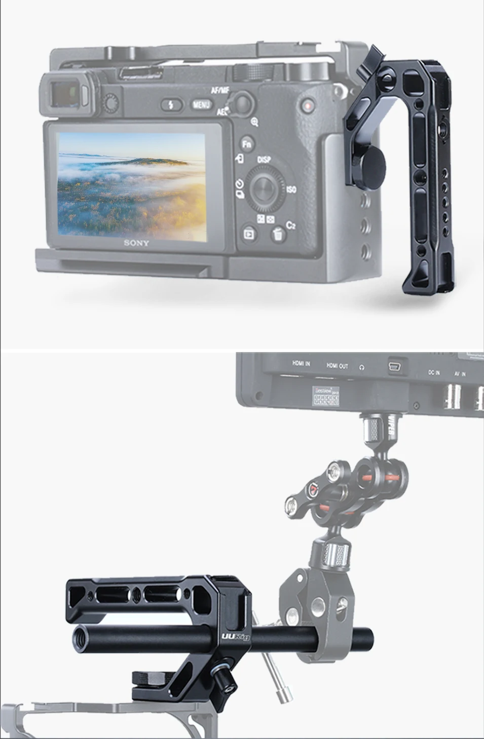 Универсальный DSLR камера Верхняя ручка рукоятка ж/Холодный башмак для монитора микрофон костюм для Nikon Canon sony камера аксессуары