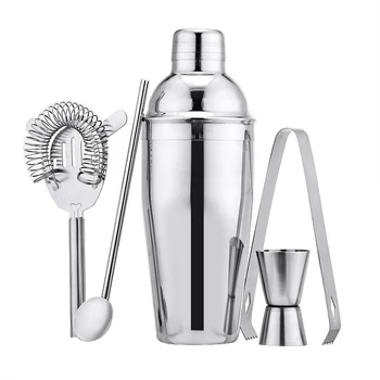 

5Pcs 750ML Stainless Cocktail Shaker Kit Bar Sets Mixed Drinks For Mojito Making Drinkware Barware Shake Set