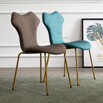 

Light Luxury Dining Chair Home Nordic Backrest Simple European-style Dresser Makeup Chair Negotiation Dining Stool Furniture