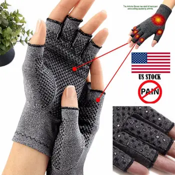 

Copper Compression Fingerless Gloves Carpal Support Hand Wrist Brace Relief Tunnel Arthritis Joint Pain