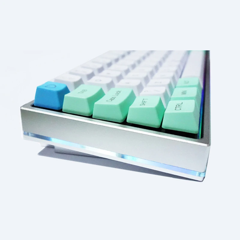 RGB60 клавиатура DIY анодированный алюминиевый чехол RGB боковая Просвечивающая