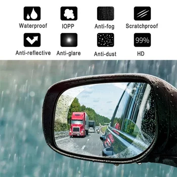 Car Rain-proof Film Rearview Mirror Waterproof Film Universal Window Glass Clear Anti-Fog Anti-reflective Sticker 3