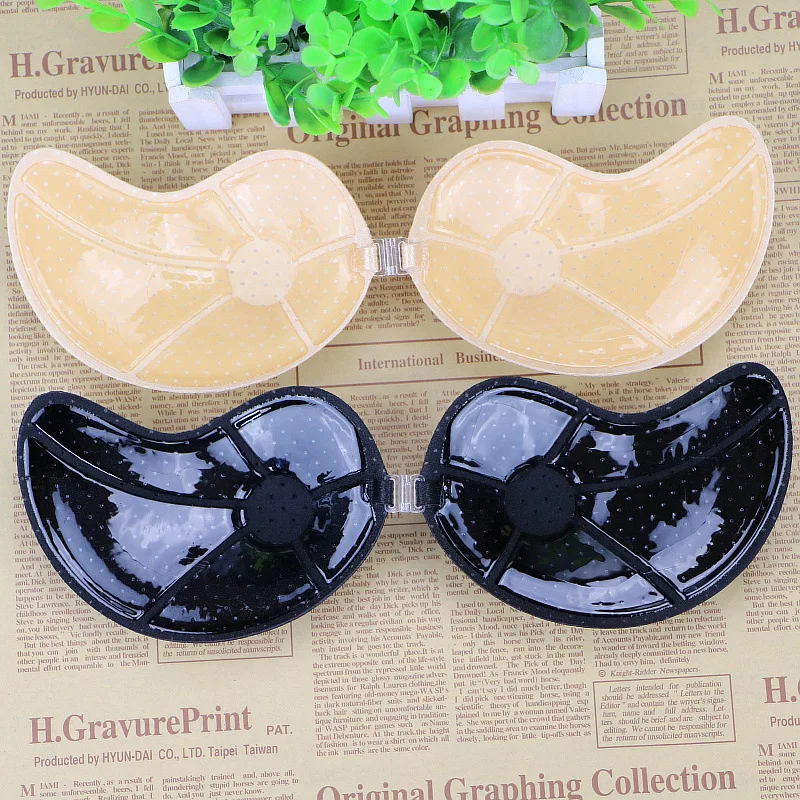 

Women Strapless Bra Fashion New Mango-Shaped Pull-Up Bra Gather Ladies Chest Stickers No Straps Wedding Silicone Bras Summer