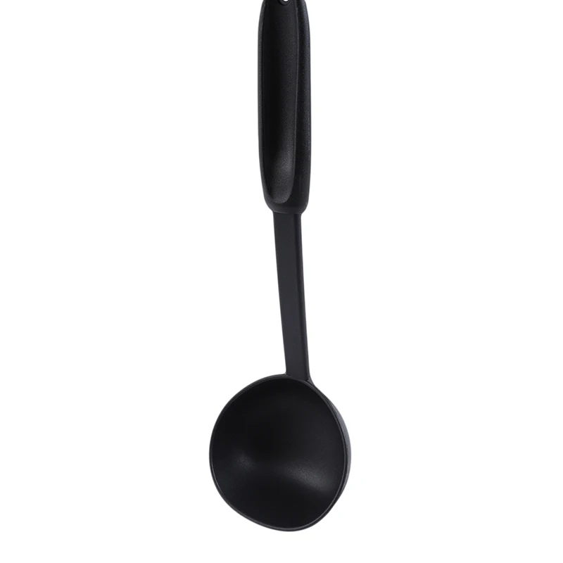 1pc High Quality Kitchen Soup Spoon Cookware Ladle Plastic Spoon Black Color Cooking Ladle For Serving Soup Utensil Tools