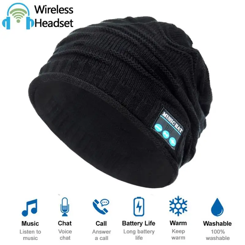 Беспроводные Bluetooth V5.0 Beanie Hat беспроводные наушники Beanie наушники с HD стерео динамиками Встроенный микрофон Beanie Hat
