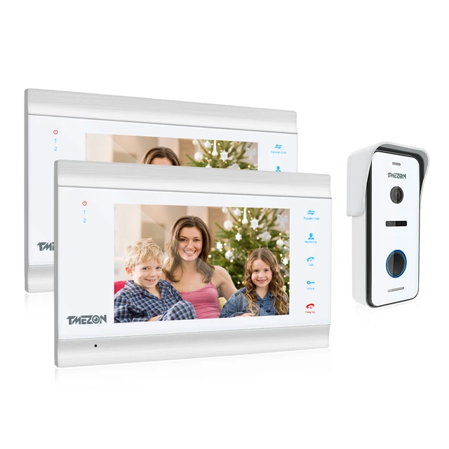 TUYA TMEZON-sistema de intercomunicación inteligente para puerta,  videoportero inalámbrico con Wifi, 7 pulgadas, 1080p, 2 monitores y 1  cámara de timbre a prueba de lluvia - AliExpress